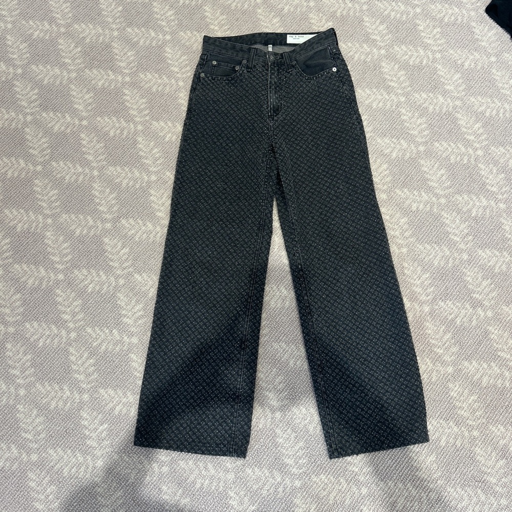 Rag and Bone Black Patterned Jeans